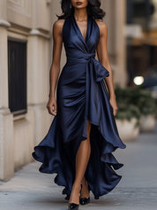 Wrap Maxi Evening Dress for Women – Elegant V-Neck Gown for Special Occasions 2
