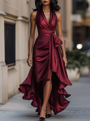 Wrap Maxi Evening Dress for Women – Elegant V-Neck Gown for Special Occasions 7