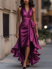 Wrap Maxi Evening Dress for Women – Elegant V-Neck Gown for Special Occasions 9