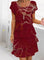 Ruffle Wedding Guest Dress with Short Sleeves – Elegant Evening Dress – Caroline 7