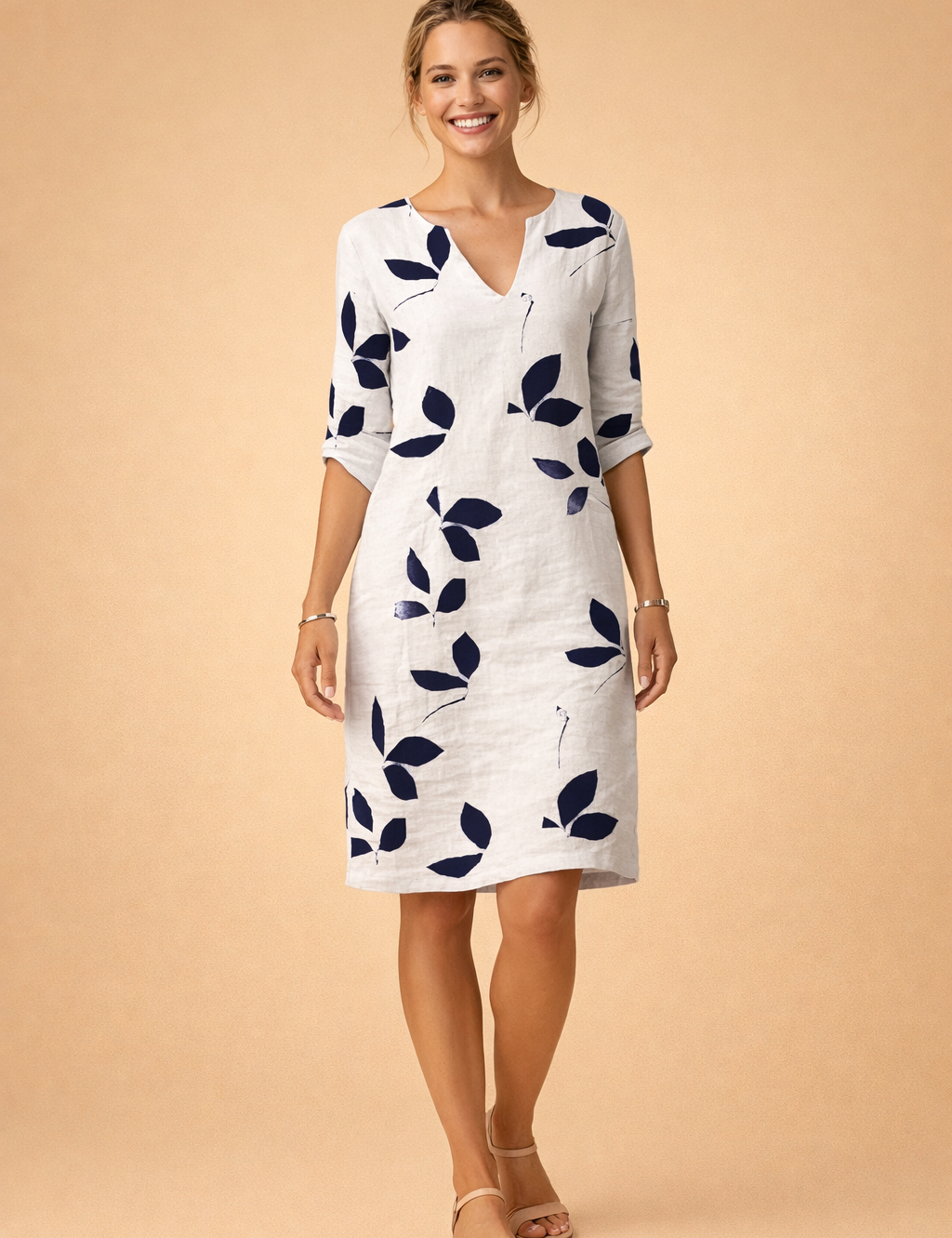 Leaf-Print Summer Dress for Women – Elegant Versatile Occasion Dress – Eliza