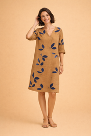 Leaf-Print Summer Dress for Women – Elegant Versatile Occasion Dress – Eliza