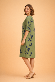 Leaf-Print Summer Dress for Women – Elegant Versatile Occasion Dress – Eliza