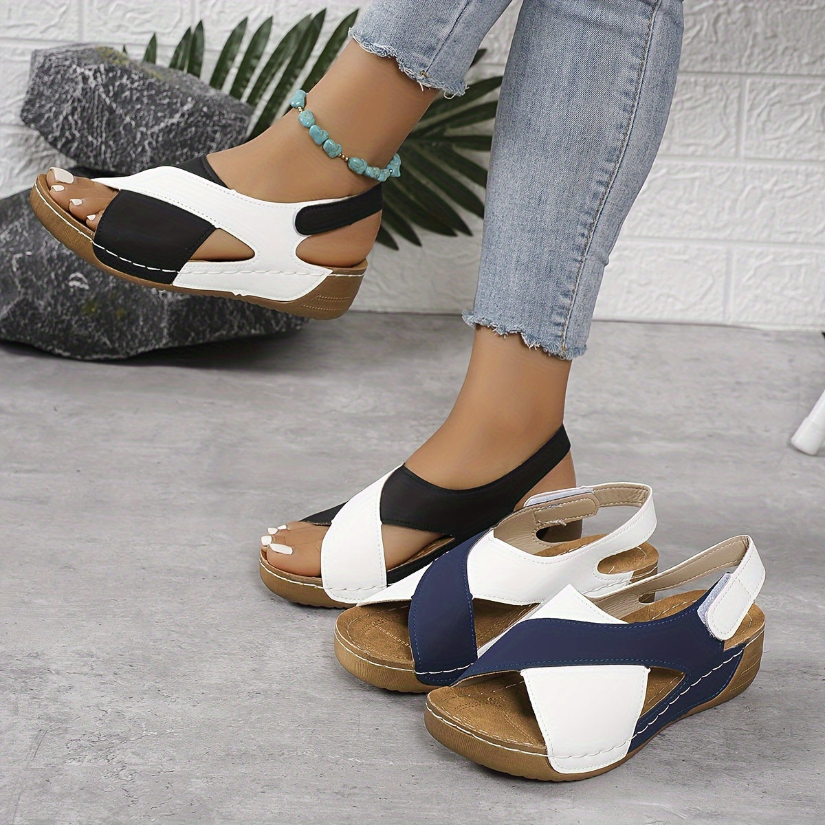 Women's Two-Tone Sandals – Fashionable Summer Sandals – Sunny 2