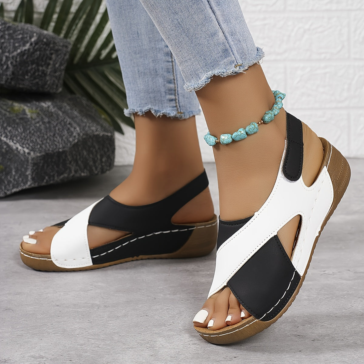 Women's Two-Tone Sandals – Fashionable Summer Sandals – Sunny 5