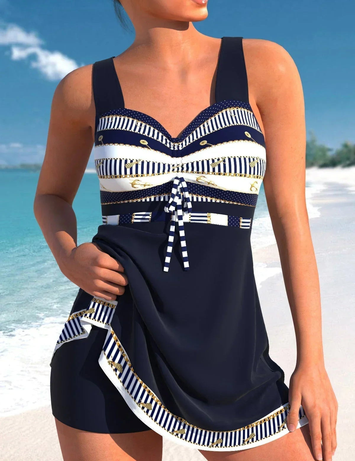 Quick-Dry Two-Piece Swimsuit for Women with Skirt – Skirted Bikini Set 0