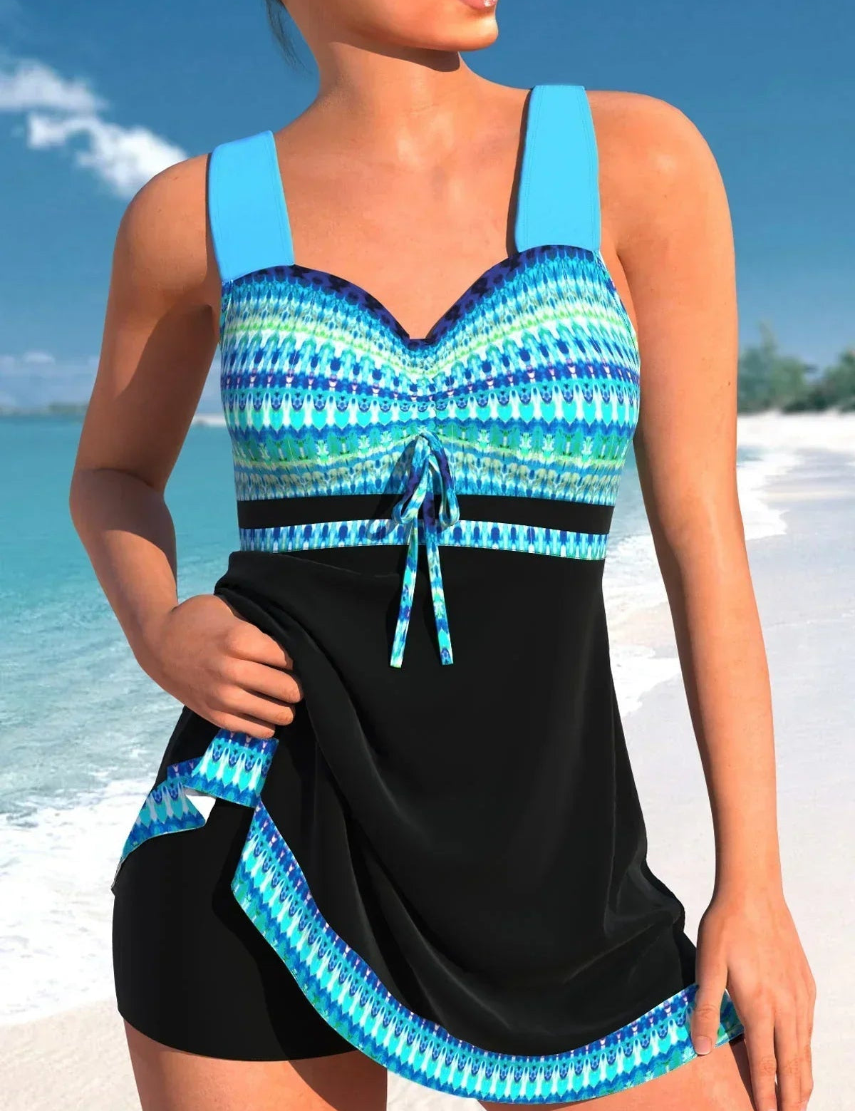 Quick-Dry Two-Piece Swimsuit for Women with Skirt – Skirted Bikini Set 1