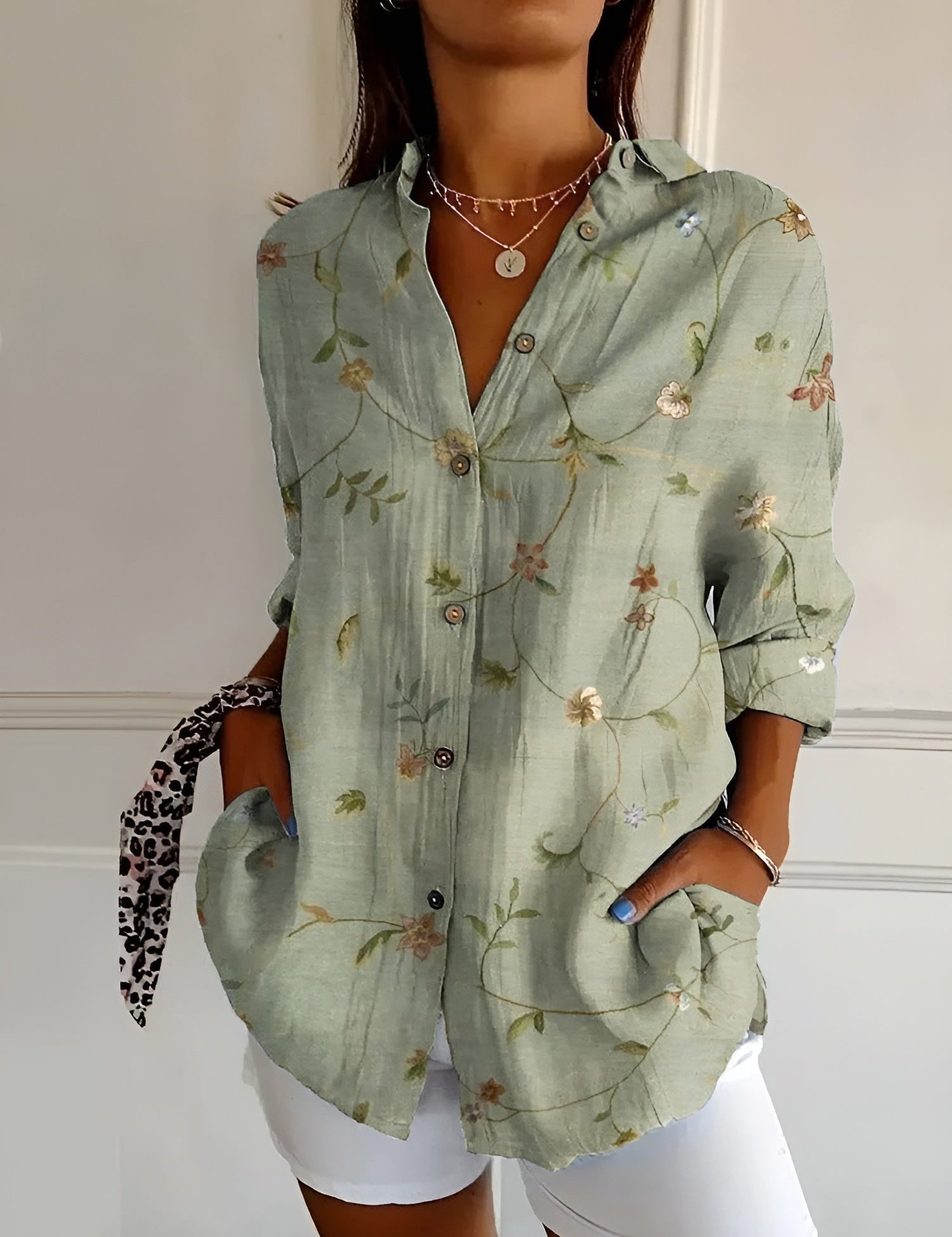 Chic Printed Blouse for Women – Elegant Style for Any Occasion 0