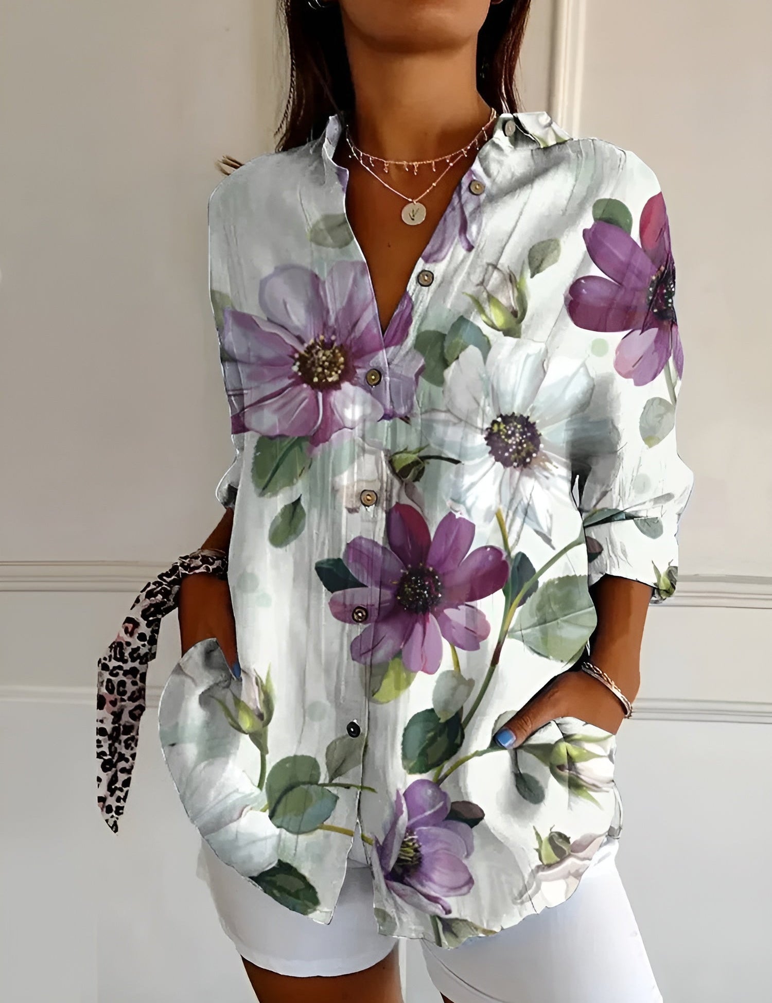 Chic Printed Blouse for Women – Elegant Style for Any Occasion 7