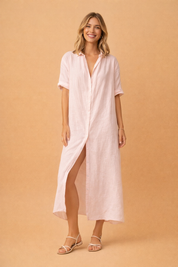 Linen Dress for Women – Relaxed Collared Spring Dress – Delilah