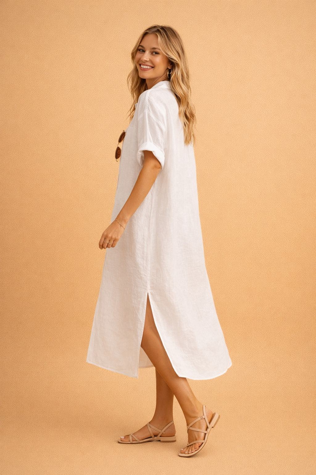 Linen Dress for Women – Relaxed Collared Spring Dress – Delilah
