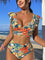 Tropical High-Waisted Bikini for Women – Two-Piece Adjustable Swimwear 0