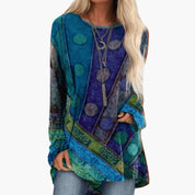 Boho Tunic Top for Women – Long-Sleeve Patchwork Tunic for Any Occasion 0