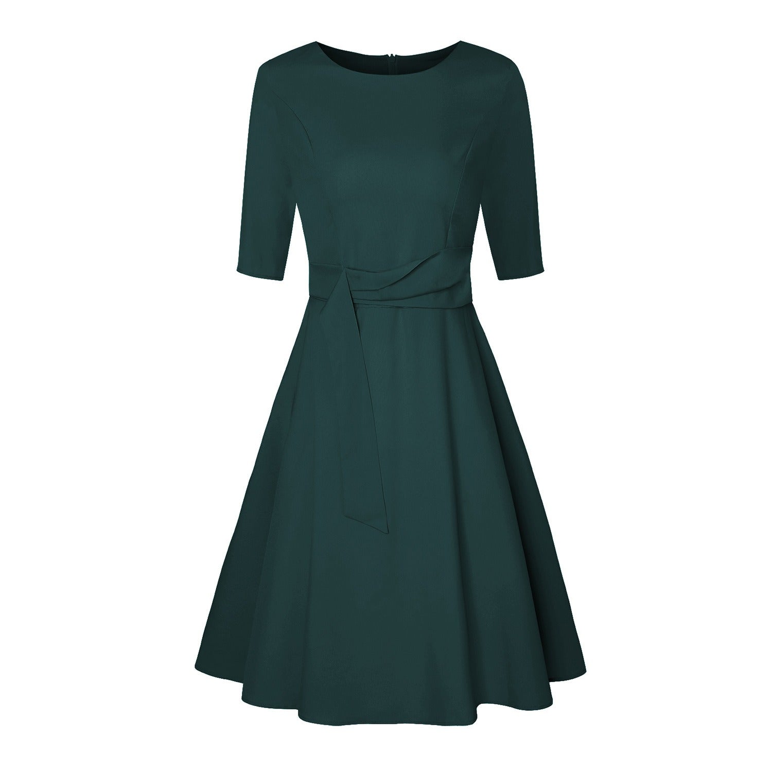 Bow Midi Dress for Women – Elegant Slim-Fit Occasion Dress – Violet