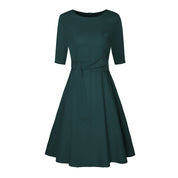 Bow Midi Dress for Women – Elegant Slim-Fit Occasion Dress – Violet