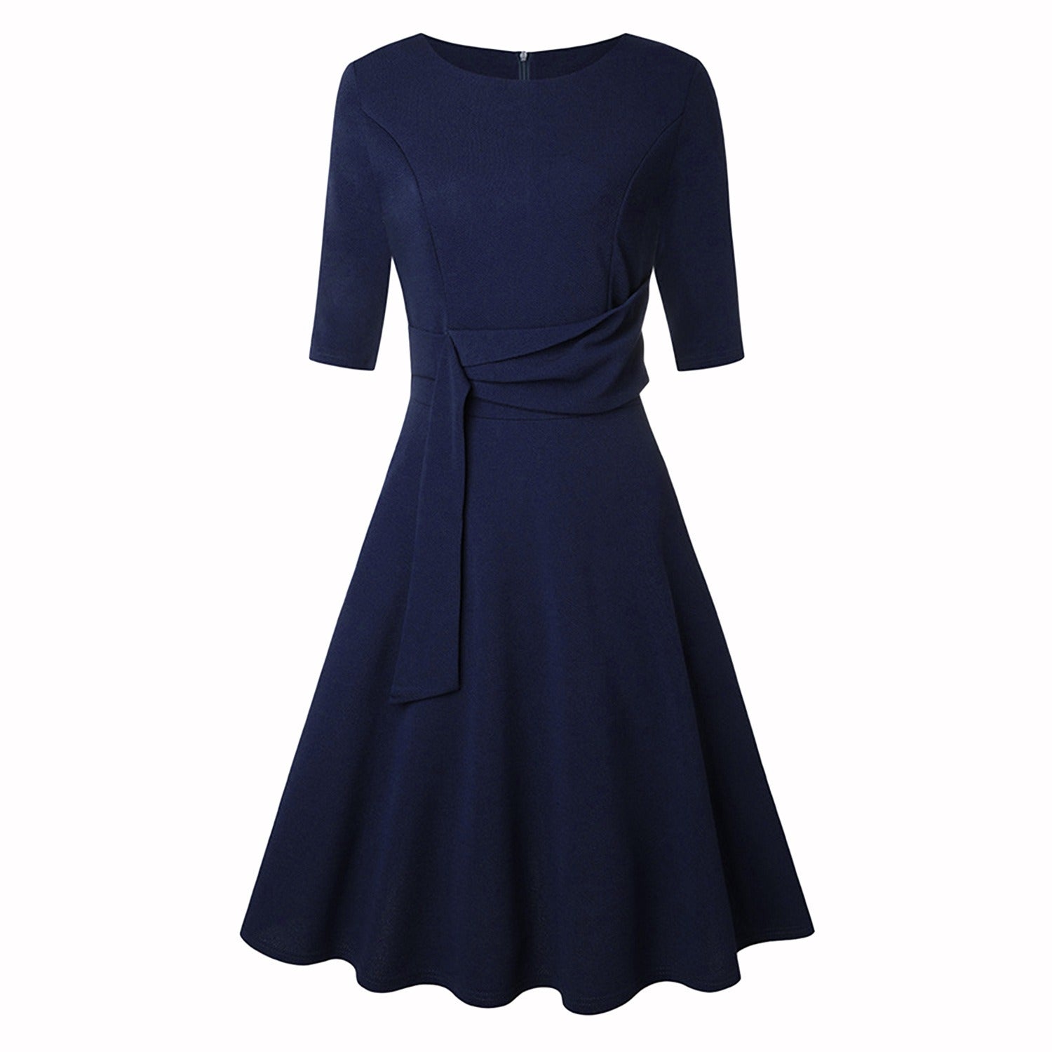 Bow Midi Dress for Women – Elegant Slim-Fit Occasion Dress – Violet