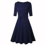 Bow Midi Dress for Women – Elegant Slim-Fit Occasion Dress – Violet