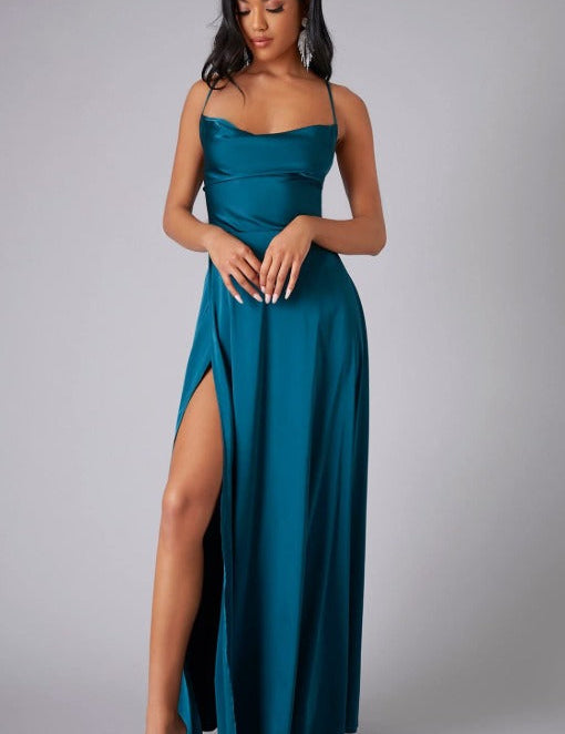 Maxi Dress with Slit for Women – Elegant Wedding Guest & Summer Dress