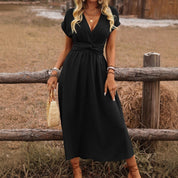 V-Neck Boho Maxi Dress for Women – Elegant Occasion Dress – Heather