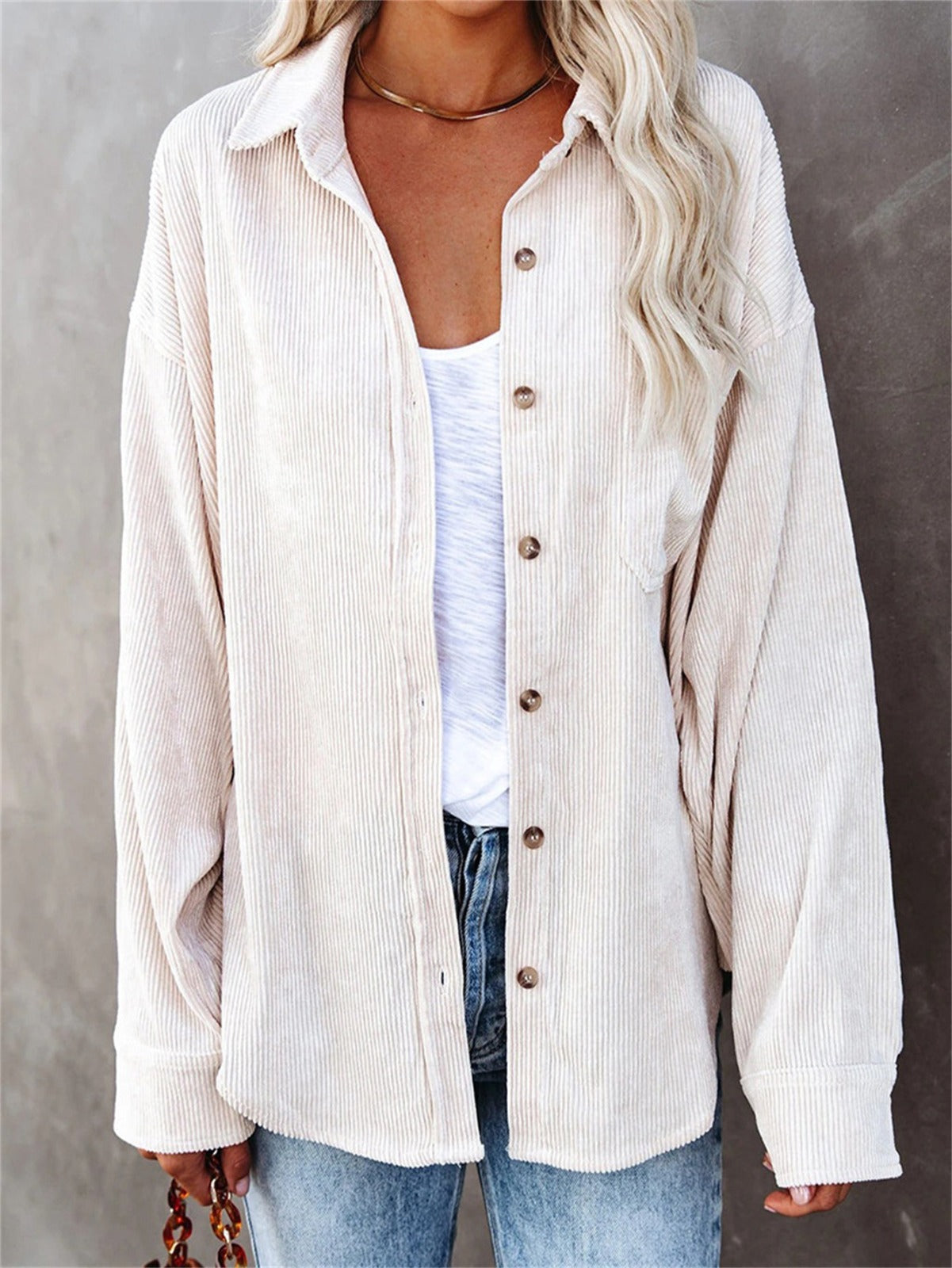 Corduroy Shirt for Women – Spring Casual Corduroy Overshirt – Cassie