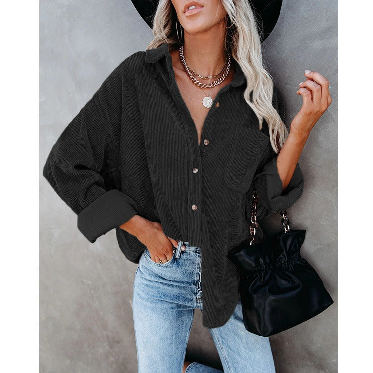 Corduroy Shirt for Women – Spring Casual Corduroy Overshirt – Cassie