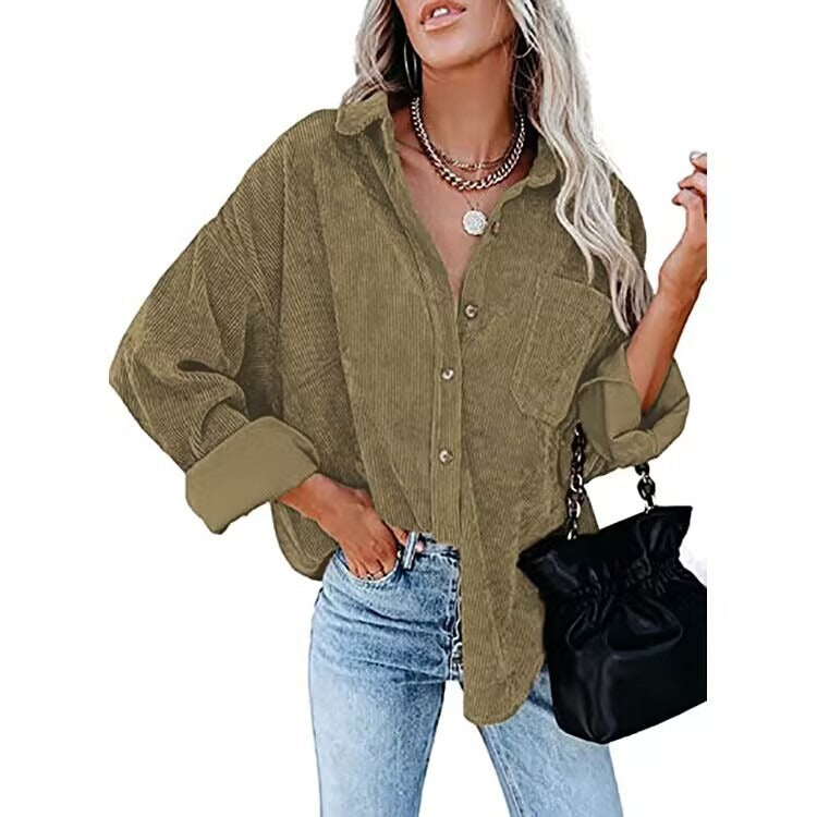 Corduroy Shirt for Women – Spring Casual Corduroy Overshirt – Cassie