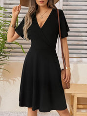 Wrap Summer Dress for Women – Polka-Dot V-Neck Dress – Eloisa