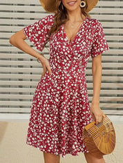 Wrap Summer Dress for Women – Polka-Dot V-Neck Dress – Eloisa