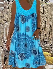 Plus-Size Sleeveless Summer Dress for Women – Printed Occasion Dress – Leilany