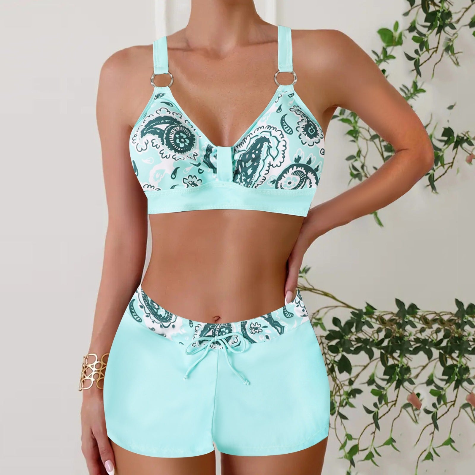 Two-Piece Swimsuit for Women – Elegant Adjustable Bikini Set for Summer