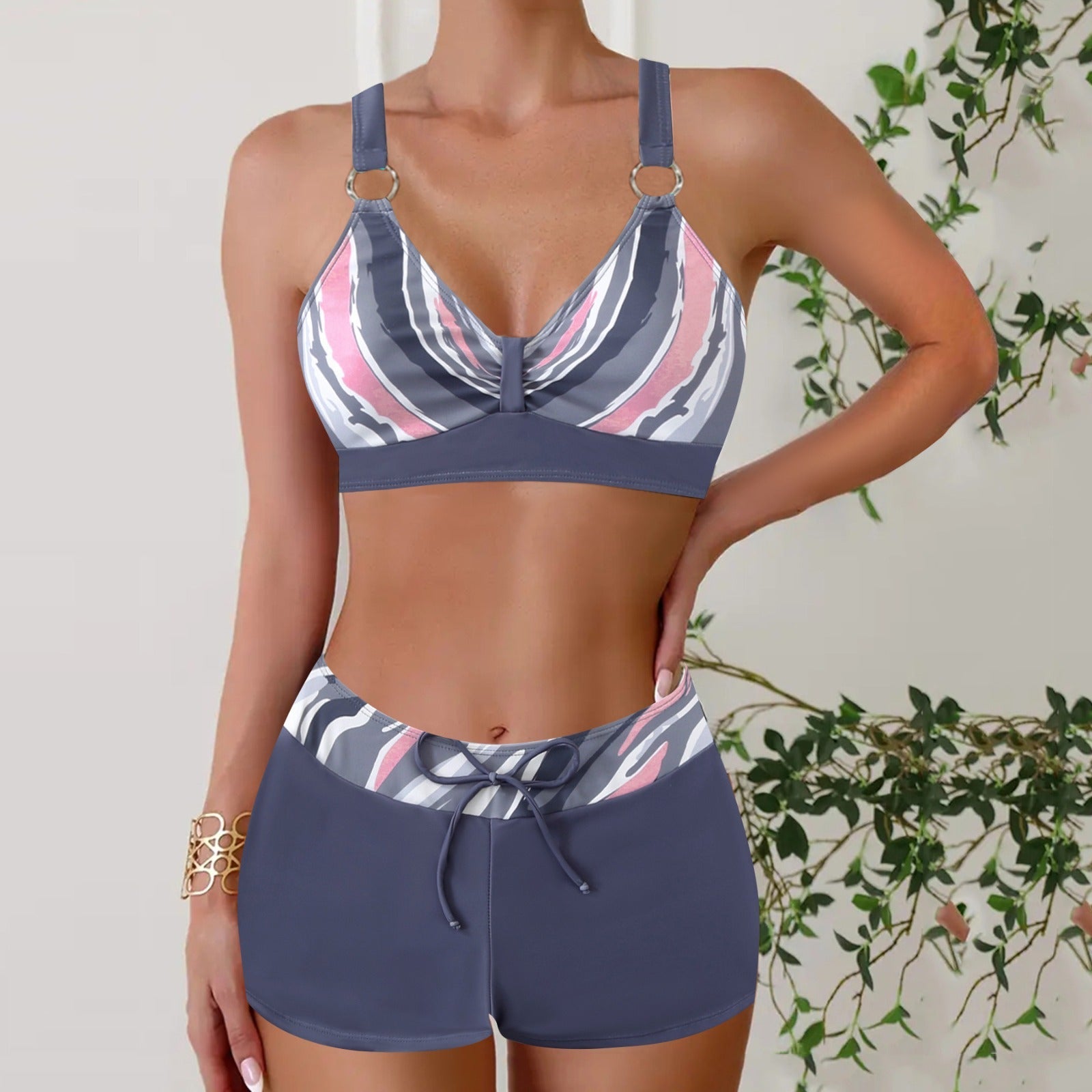 Two-Piece Swimsuit for Women – Elegant Adjustable Bikini Set for Summer