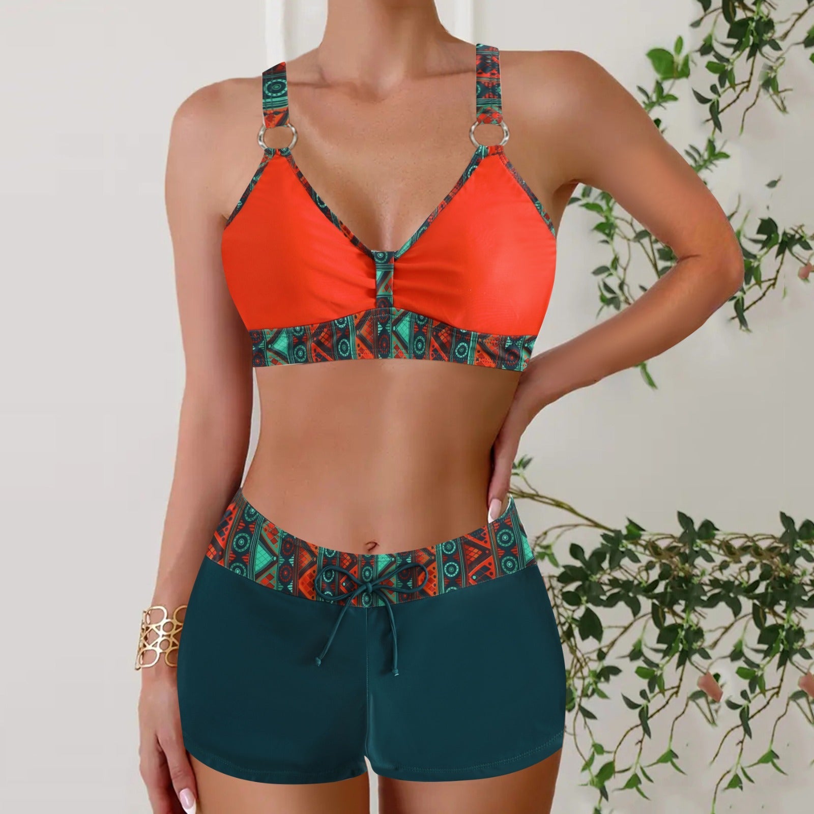Two-Piece Swimsuit for Women – Elegant Adjustable Bikini Set for Summer