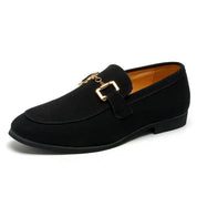 Men's Black Loafers with Arch Support – Elegant Slip-On Shoes