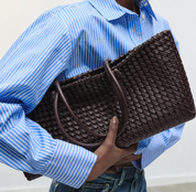 Women's Woven Leather Handbag – Stylish Everyday Tote Bag