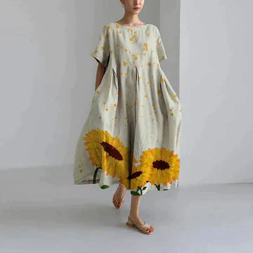 Floral Dress for Women – Relaxed Elegant Summer Dress – Zyra 3