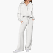 Women's Tracksuit Set – Zip-Top & Wide-Leg Trouser Co-ord 14