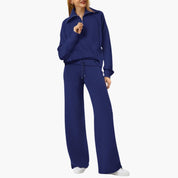 Women's Tracksuit Set – Zip-Top & Wide-Leg Trouser Co-ord 16