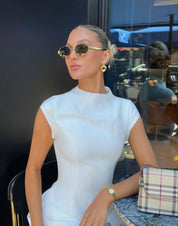Gold Sunglasses for Women – Retro Round UV-Protection Sunglasses 0
