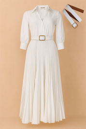 Plus-Size Midi Dress for Women – Elegant V-Neck Spring Dress – Isabela