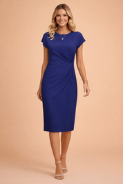 Midi Dress with Front Knot for Women – Elegant Versatile Occasion Dress – Grace