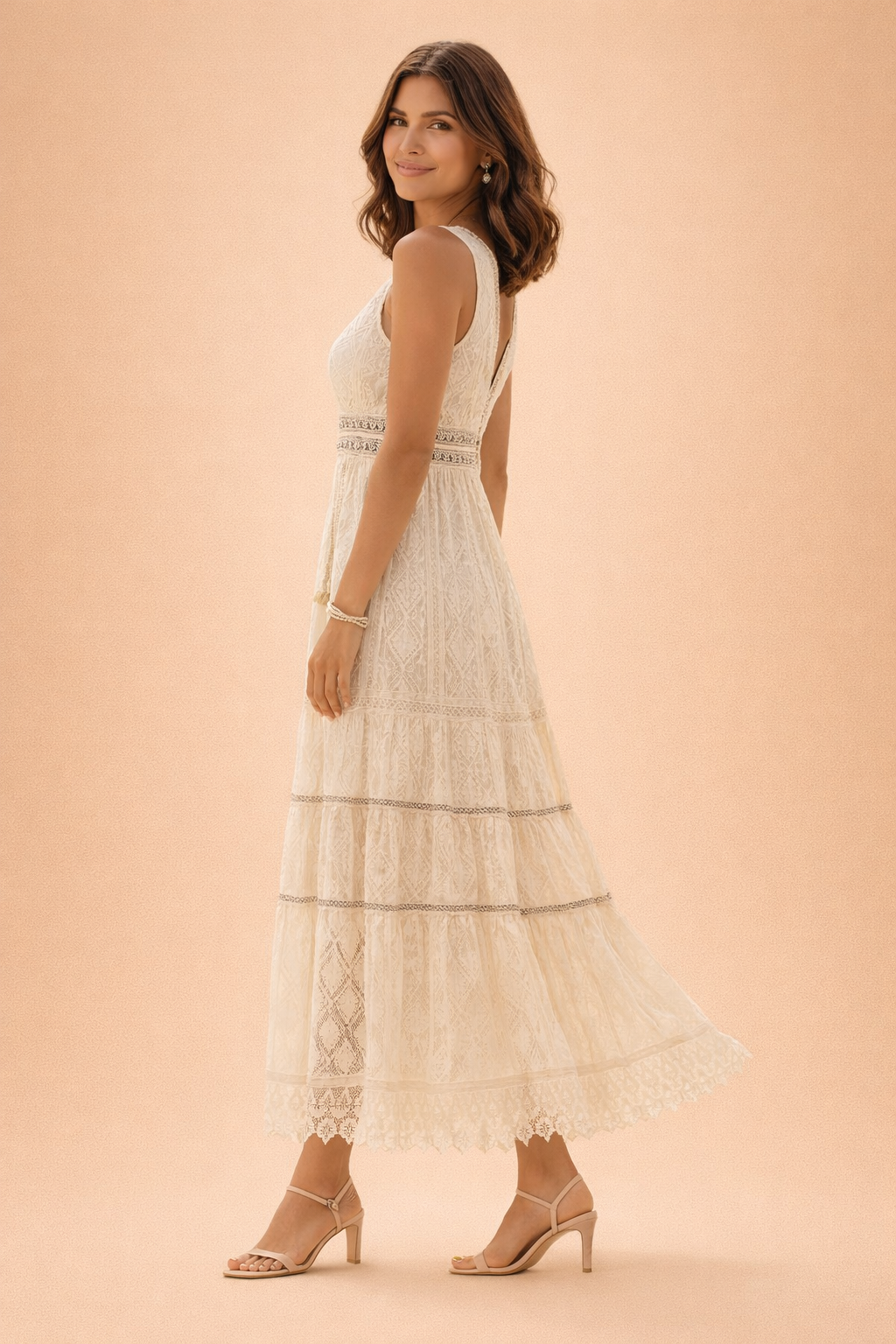 Boho Maxi Dress for Women – Lace A-Line Summer Dress – Paige