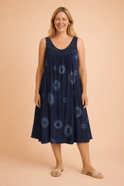 Plus-Size Sleeveless Summer Dress for Women – Printed Occasion Dress – Leilany