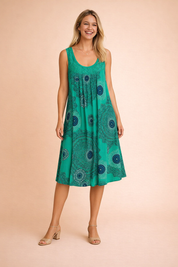 Plus-Size Sleeveless Summer Dress for Women – Printed Occasion Dress – Leilany