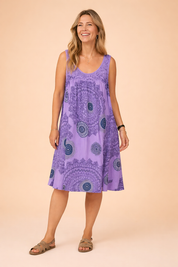 Plus-Size Sleeveless Summer Dress for Women – Printed Occasion Dress – Leilany