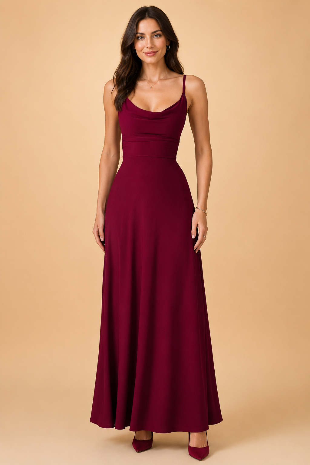 Sustainable Maxi Dress for Women – V-Neck Recycled Occasion Dress – Freya