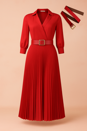 Plus-Size Midi Dress for Women – Elegant V-Neck Spring Dress – Isabela