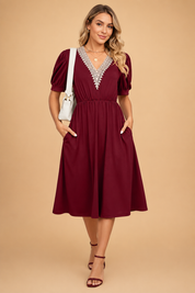Summer Dress for Women – Lightweight V-Neck Relaxed Dress – Ellie