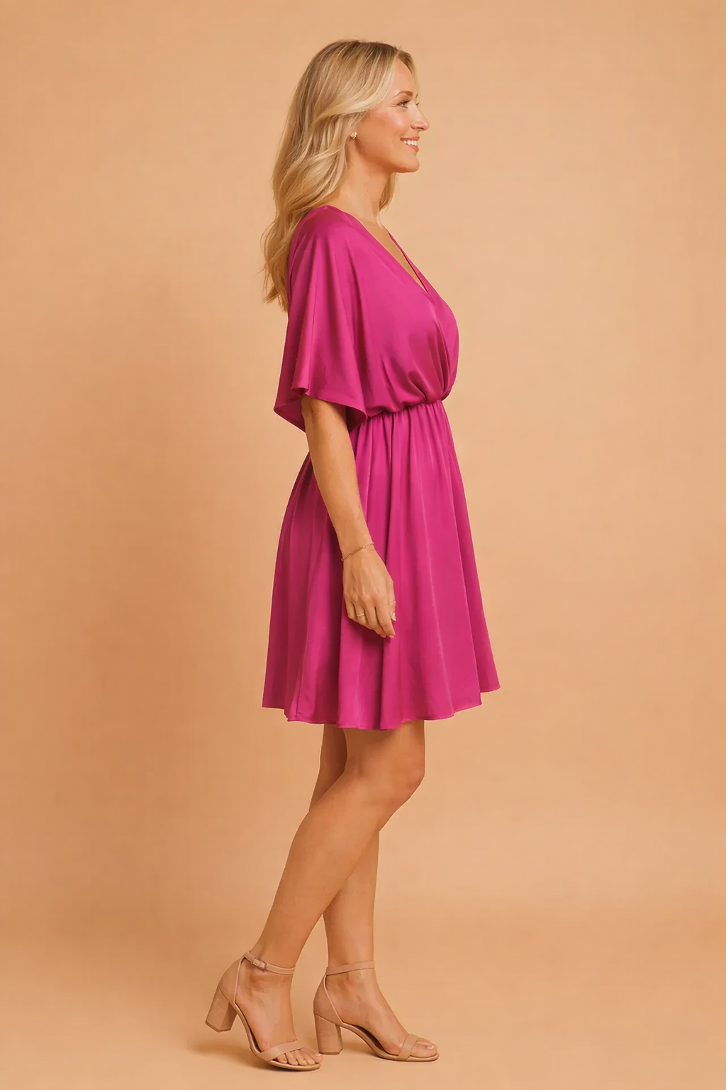 Satin Wrap Dress for Women – Luxurious Belted Occasion Dress – Rylee