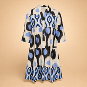 Relaxed Dress for Women – Printed 3/4-Sleeve Everyday Dress – Galilea