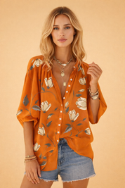 Floral Blouse for Women – Elegant Printed Summer Blouse – Delilah